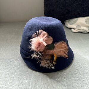 Anthropologie Feathered Wool Hat
